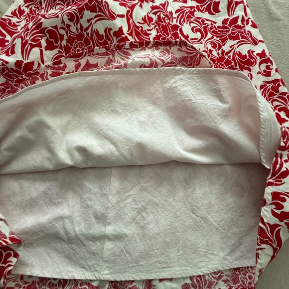 Spiegel Red White Crisp‎ Linen Cotton A-Line Fully Lined Skirt Size 4 - Picture 6 of 8